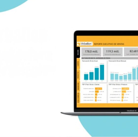 Tablero de Business Intelligence integrado al ERP Arballon para analizar ventas, márgenes, clientes y resultados en tiempo real.